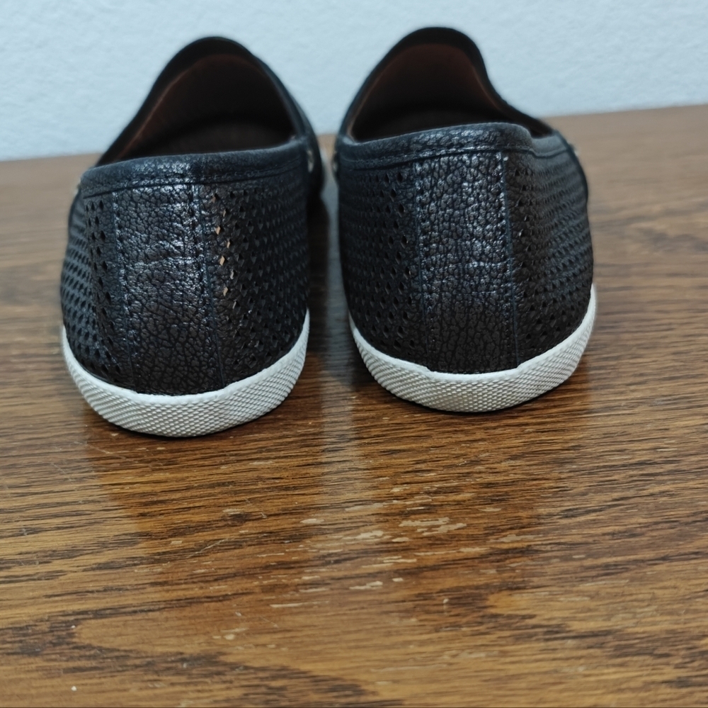 Frye Melanie Pewter Leather Flats Size 6.5 M Metallic - Picture 4 of 12